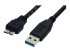 StarTech.com 0.5m (1.5ft) Black SuperSpeed USB 3.0 Cable A to Micro B - Right-angle