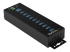 StarTech.com 10 Port USB Hub with Power Adapter, Surge Protection, Metal Industrial USB 3.0 Data Transfer Hub, Din Rail, Wall or Desk Mountable, High Speed USB 3.1/ USB 3.2 Gen 1 5Gbps Hub - Left-angle