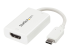 StarTech.com USB C to HDMI 2.0 Adapter with Power Delivery, 4K 60Hz USB Type-C to HDMI Display/Monitor Video Converter, 60W PD Pass-Through Charging Port, Thunderbolt 3 Compatible, White - Left-angle